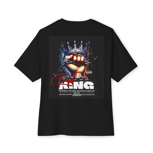 Real King Unisex Oversized Boxy Tee - Retro Graphic T-Shirt for Comfort Lovers, Street Style, Summer Fashion, Urban Apparel