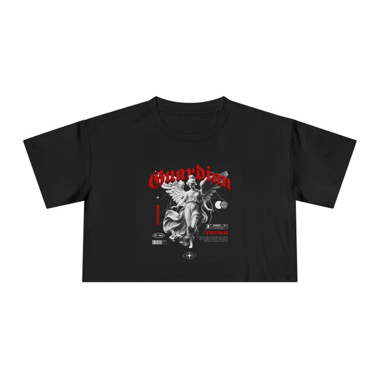 Guardian Crop Top - Edgy Graphic Crop Tee, Women's Trendy Shirt, Urban Fashion T-Shirt