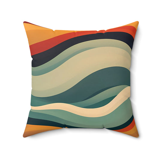 Almohada cuadrada de poliéster hilado - Naranja diurno
