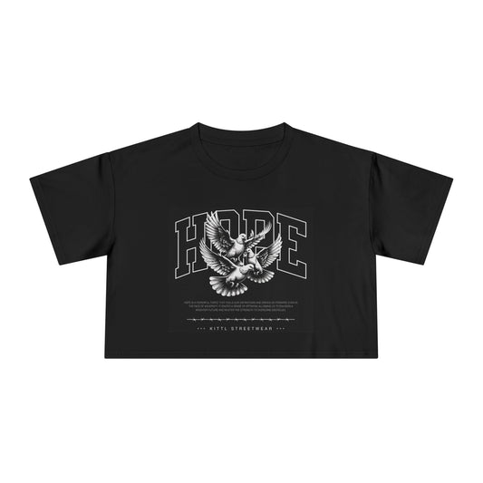 Women's Crop Tee with 'Hope' Design - Inspirational Top, Motivational Shirt, Trendy Crop Top