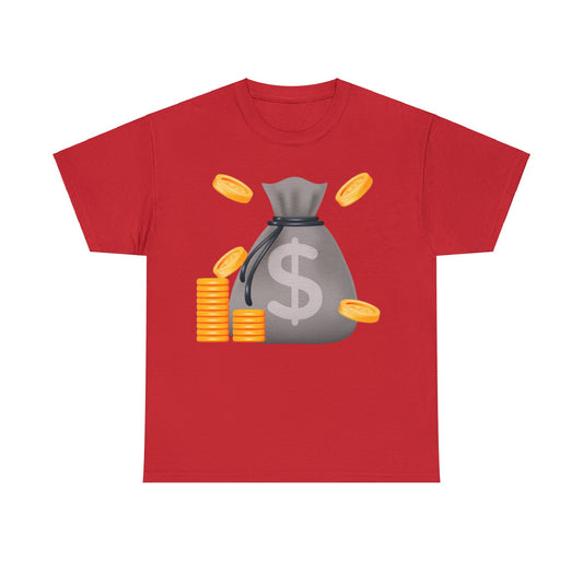 Camiseta unisex de algodón pesado - Monedas y bolsa de dinero
