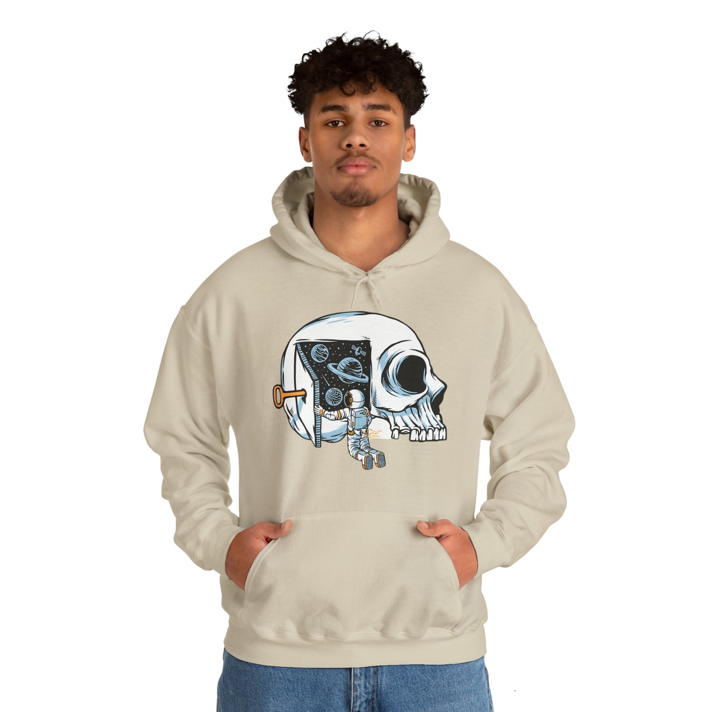 Sudadera con capucha unisex Heavy Blend™ - Los astronautas piensan en abrir las puertas del universo