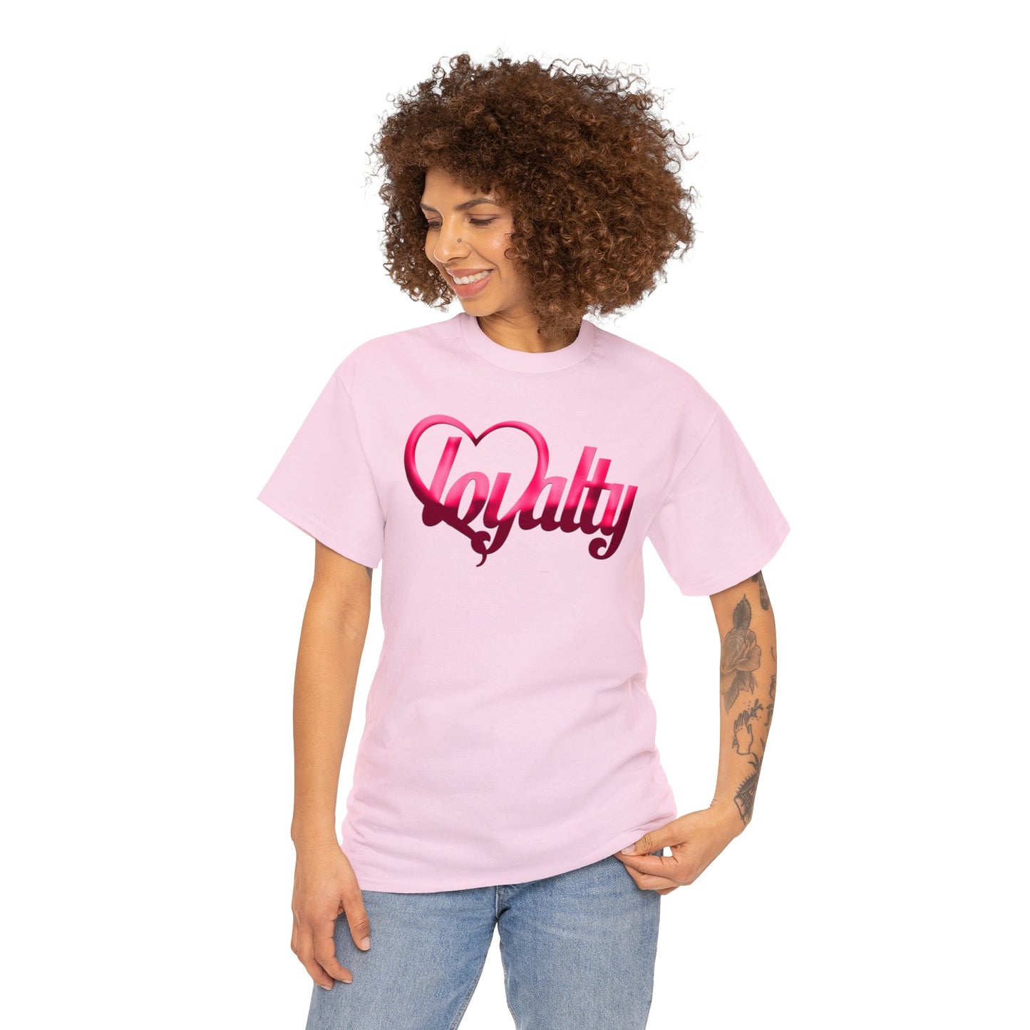 Camiseta unisex de algodón pesado - Corazón rosa de lealtad