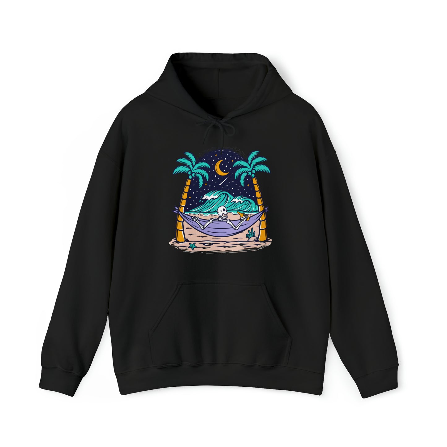 Sudadera con capucha unisex Heavy Blend™ - Calavera tomando tiempo para relajarse
