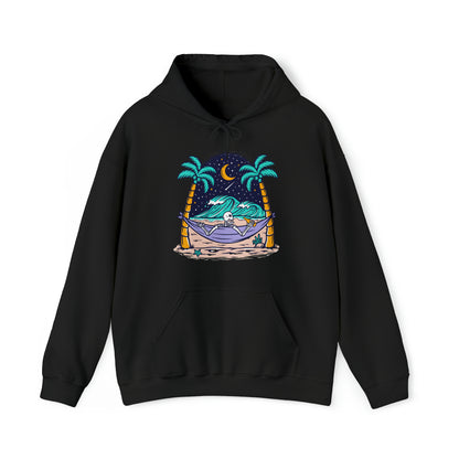 Sudadera con capucha unisex Heavy Blend™ - Calavera tomando tiempo para relajarse