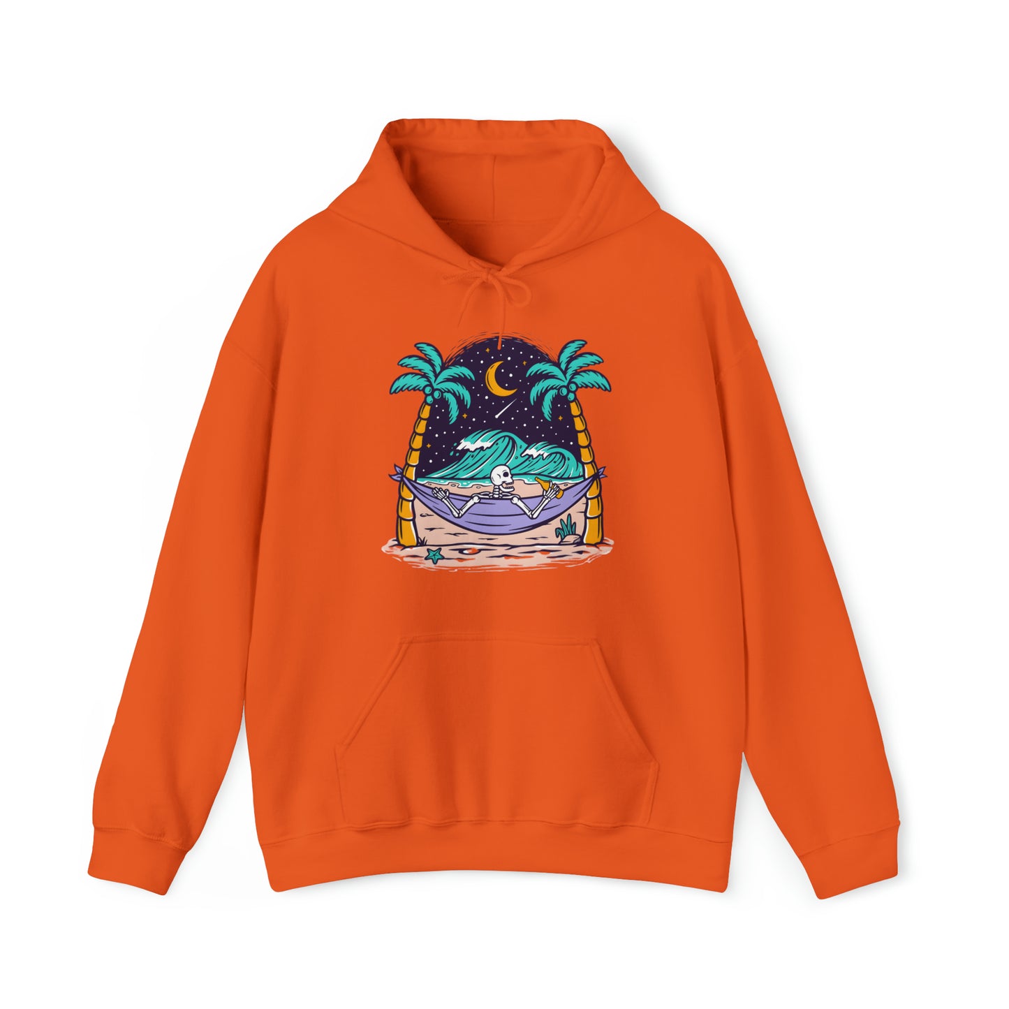 Sudadera con capucha unisex Heavy Blend™ - Calavera tomando tiempo para relajarse