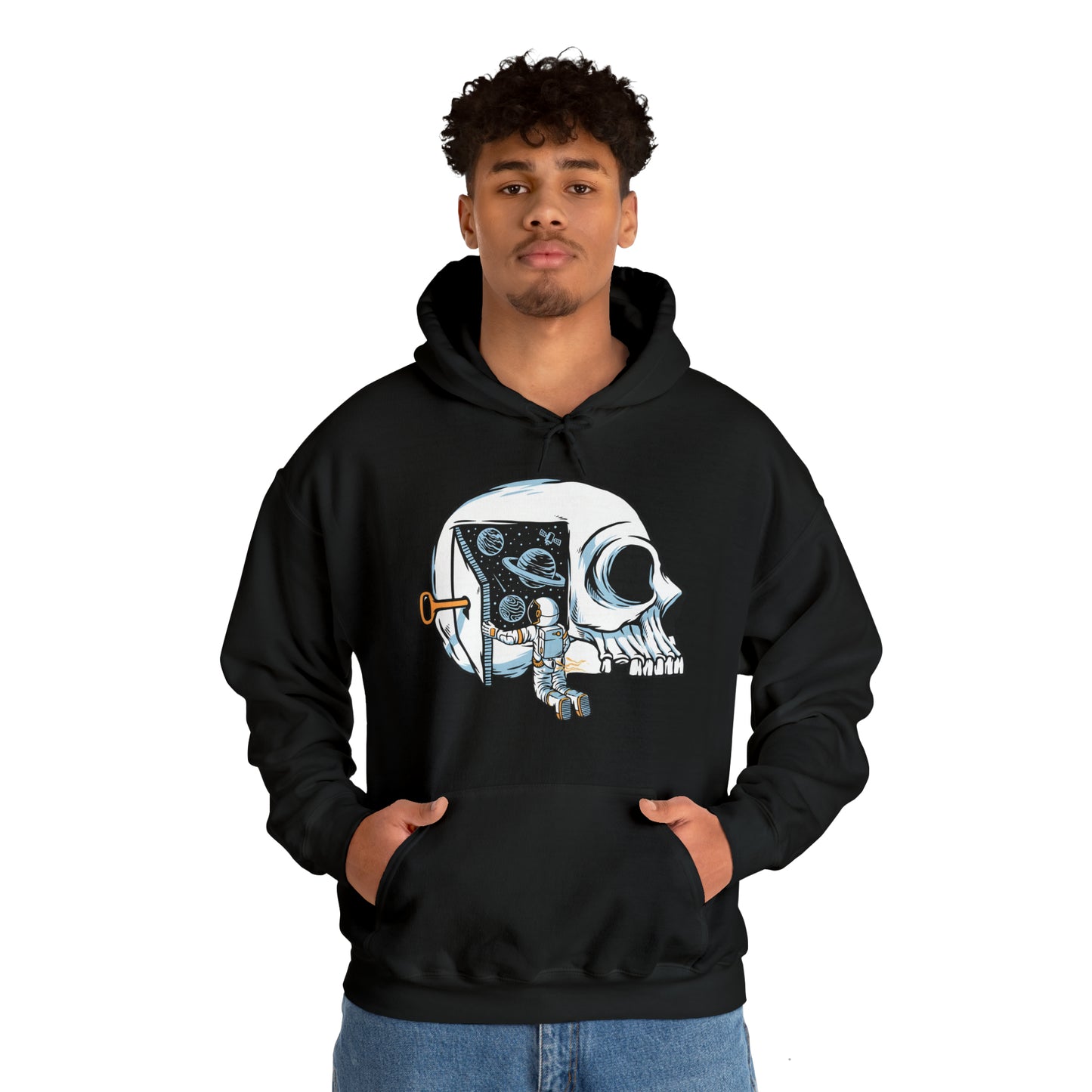 Sudadera con capucha unisex Heavy Blend™ - Los astronautas piensan en abrir las puertas del universo