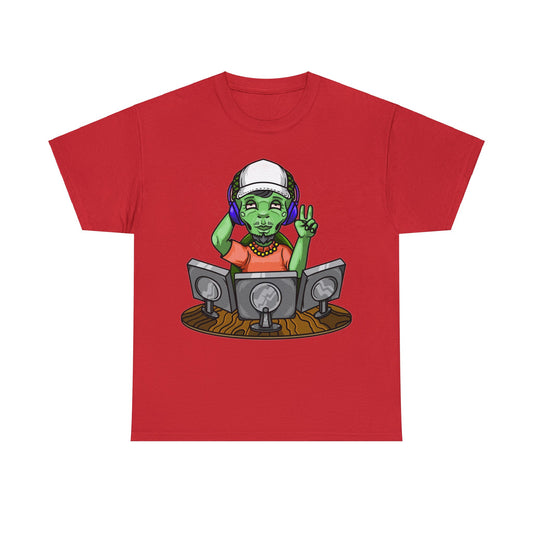 Camiseta unisex de algodón pesado - Programador alienígena verde