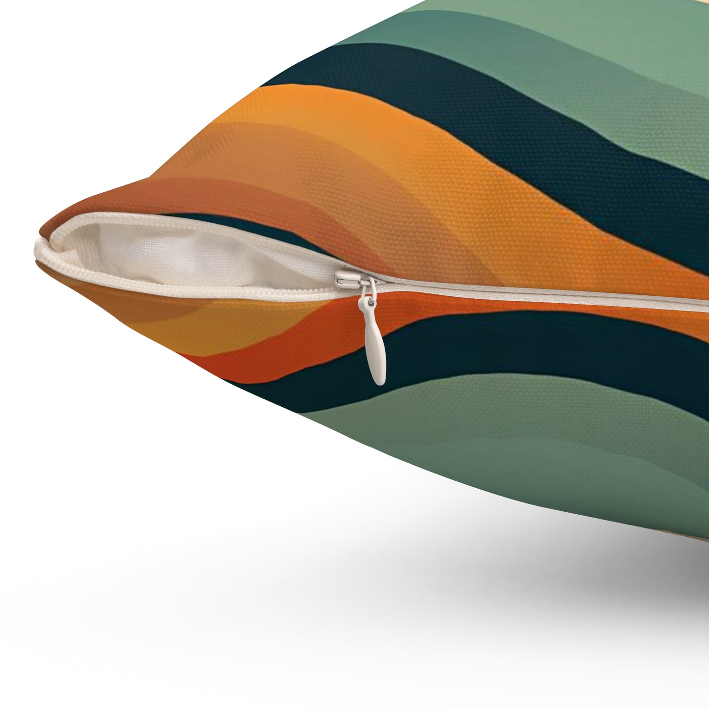 Almohada cuadrada de poliéster hilado - Naranja diurno