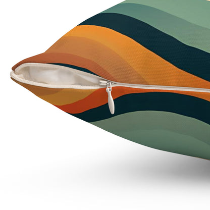 Almohada cuadrada de poliéster hilado - Naranja diurno