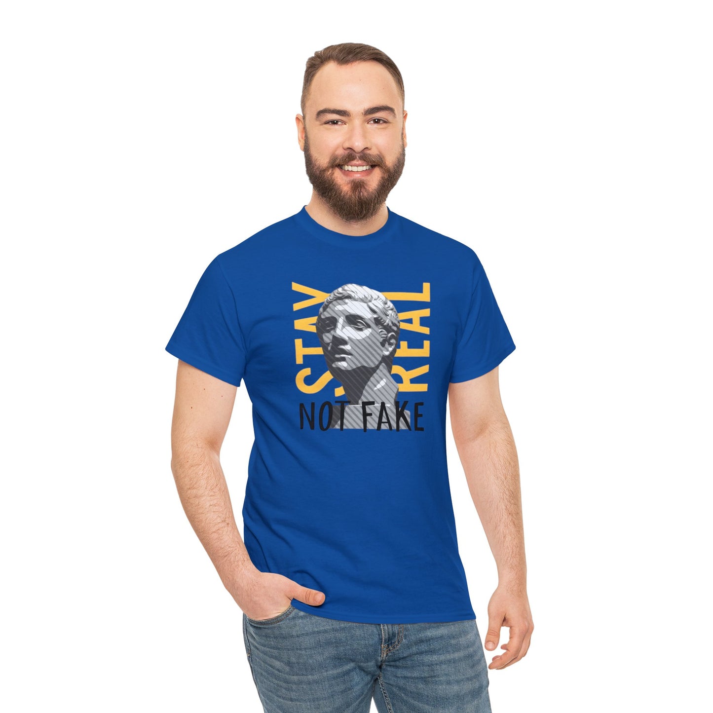 Camiseta unisex de algodón pesado - La estatua griega se mantiene real, no falsa