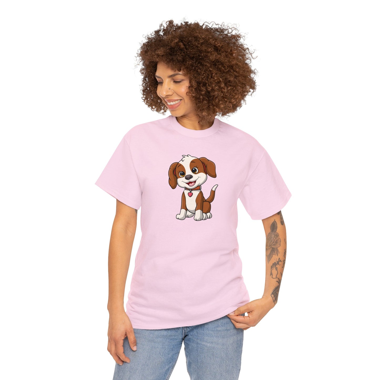 Camiseta unisex de algodón pesado - Cachorro sonriente