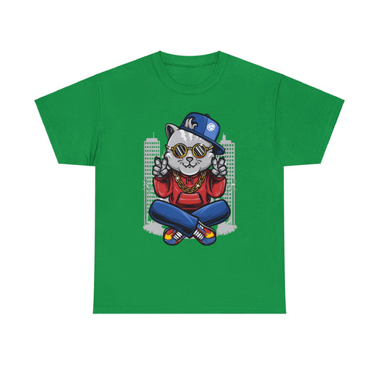 Camiseta unisex de algodón pesado - Gangsta Cat