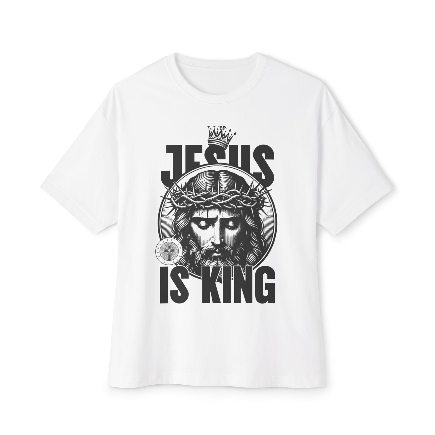 Jesus is King Oversized Tee - Christian T-Shirt, Unisex Faithwear, Religious Clothing