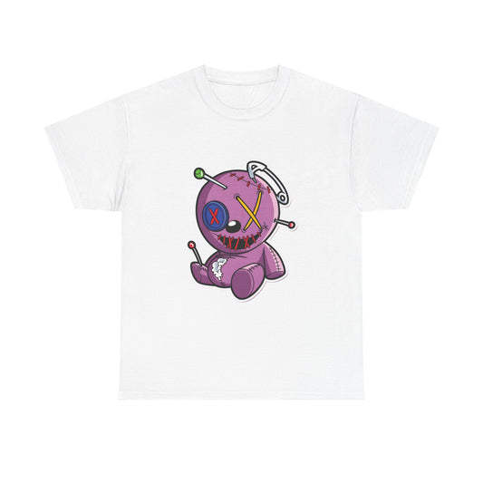 Camiseta unisex de algodón pesado - Alfileres y parches de muñeca vudú