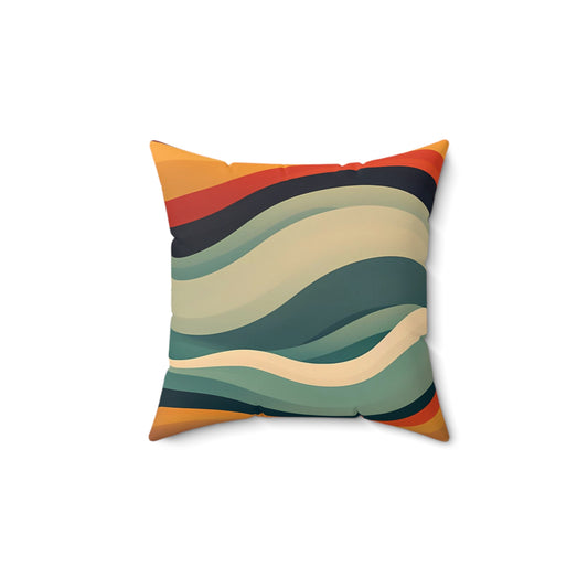 Almohada cuadrada de poliéster hilado - Naranja diurno