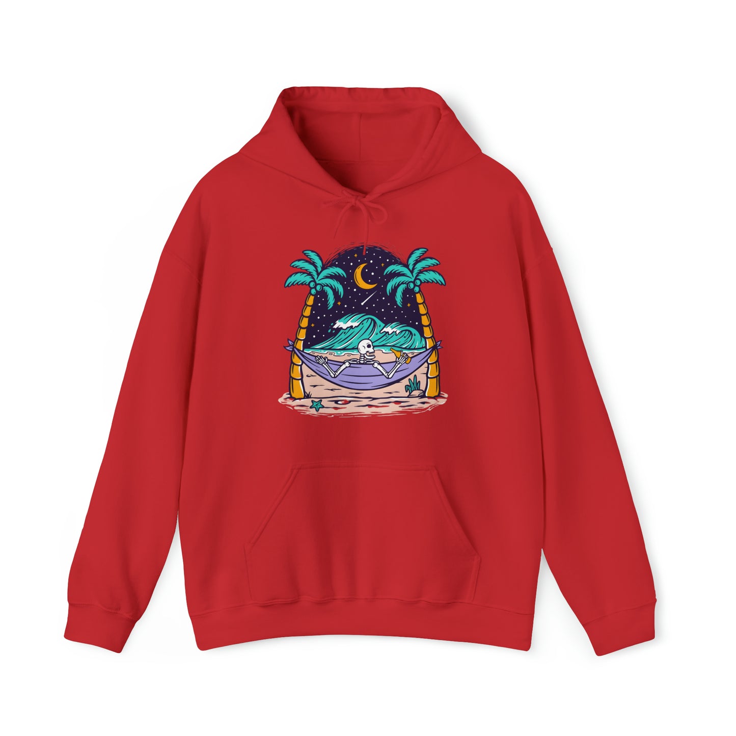 Sudadera con capucha unisex Heavy Blend™ - Calavera tomando tiempo para relajarse