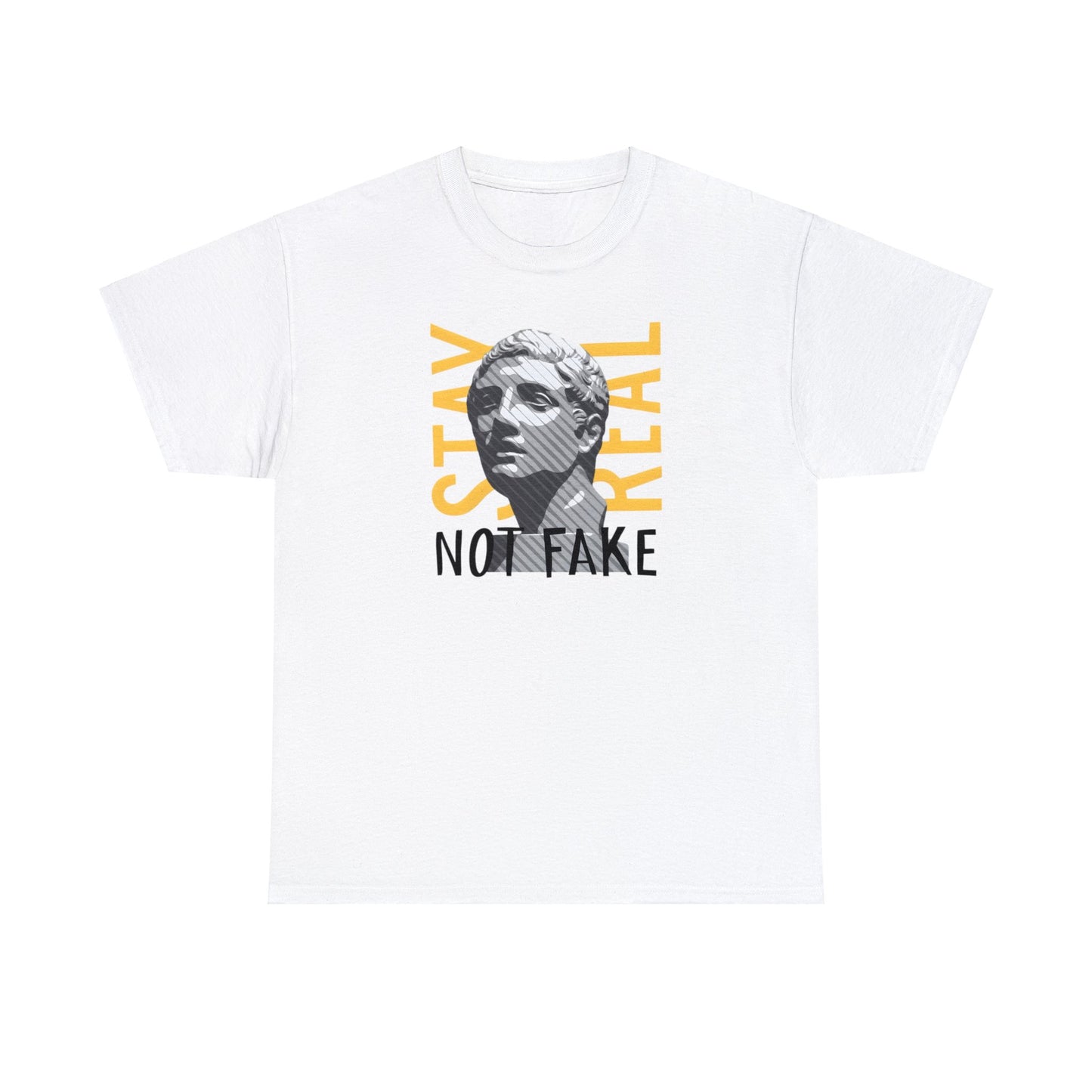 Camiseta unisex de algodón pesado - La estatua griega se mantiene real, no falsa