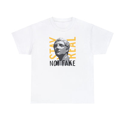 Camiseta unisex de algodón pesado - La estatua griega se mantiene real, no falsa