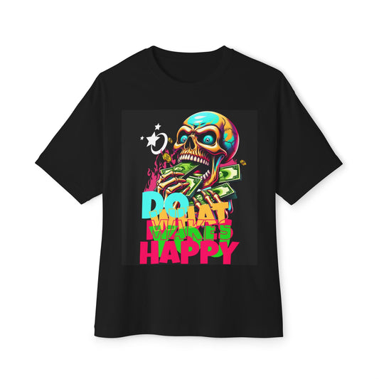 Skull Art Oversized Tee - Wearable Art, Casual Style