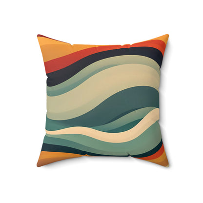Almohada cuadrada de poliéster hilado - Naranja diurno