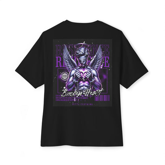 Broken Heart Graphic Oversized Tee - Casual Wear, Street Style, Festival Outfit, Trendy Black T-Shirt