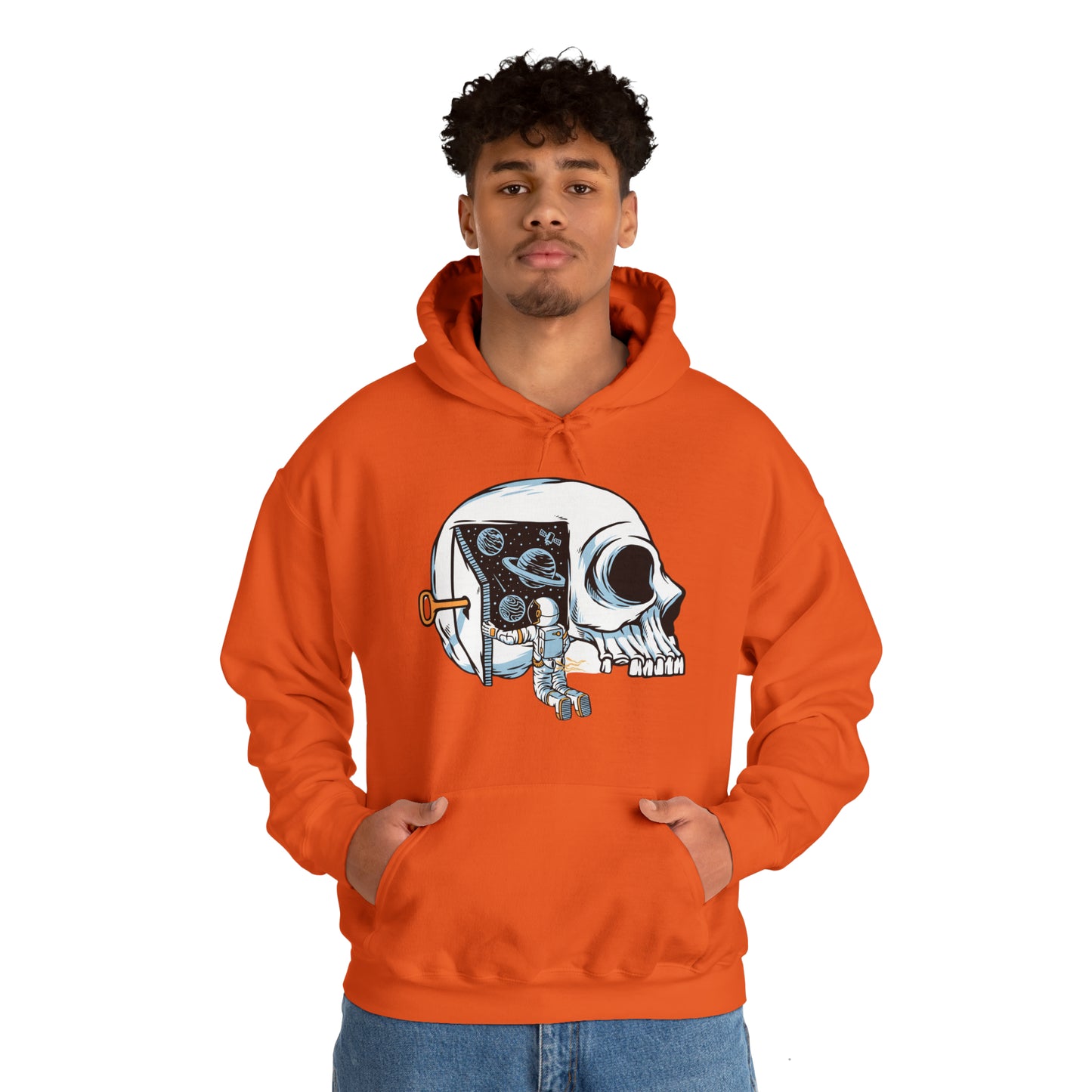 Sudadera con capucha unisex Heavy Blend™ - Los astronautas piensan en abrir las puertas del universo
