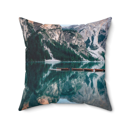 Almohada cuadrada de poliéster hilado - Dolomites Road