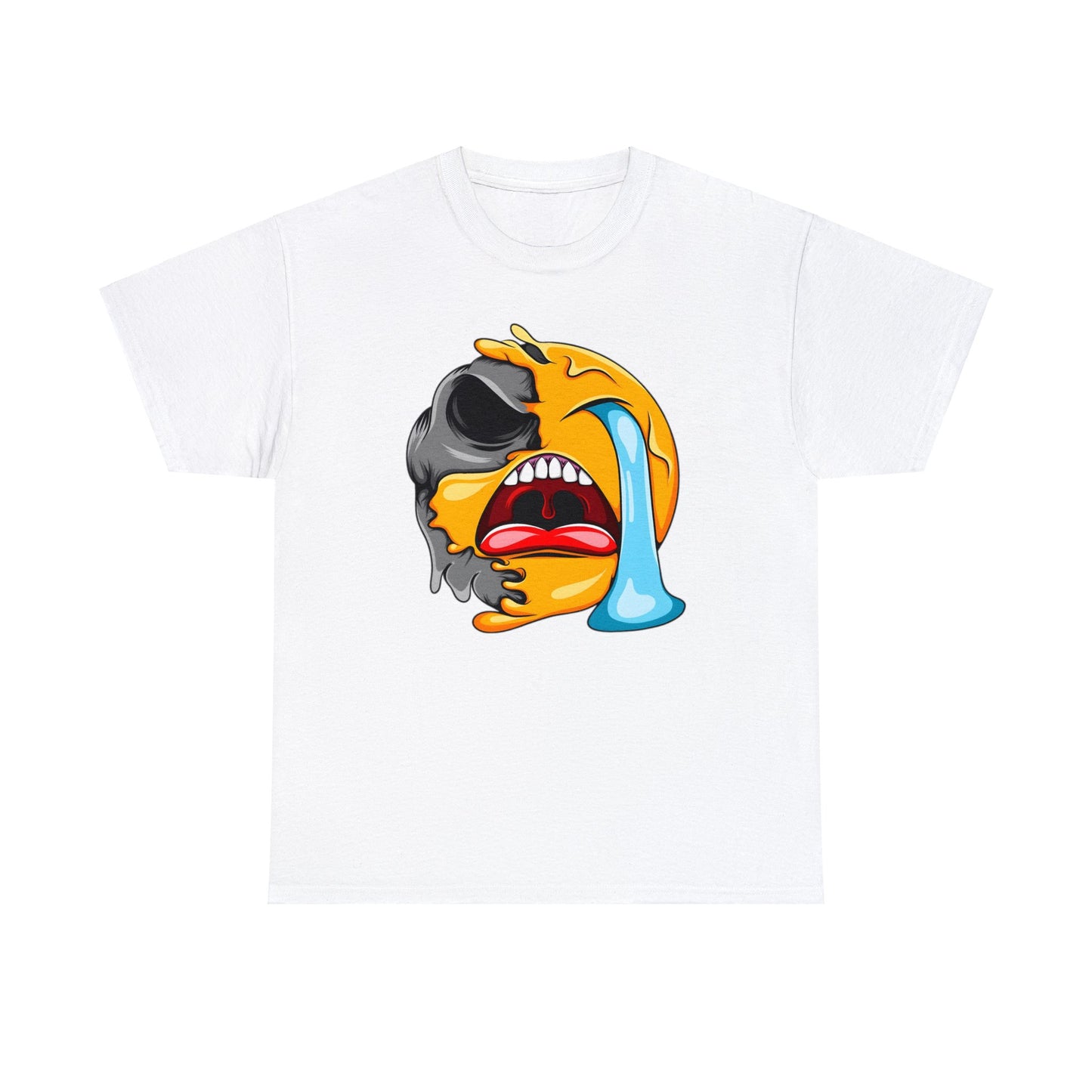 Camiseta unisex de algodón pesado - Expresión confusa con cara llorando