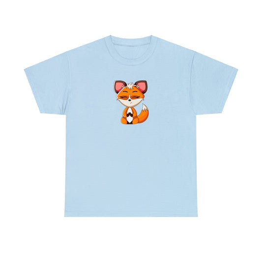 Camiseta unisex de algodón pesado - Cute Fox Yoga