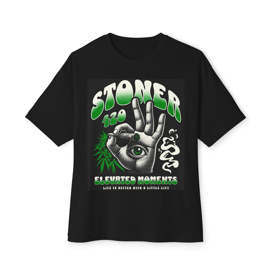 Stoner Vibes Oversized Tee - Elevated Moments T-Shirt, Unisex Boxy Tee, Cool Streetwear