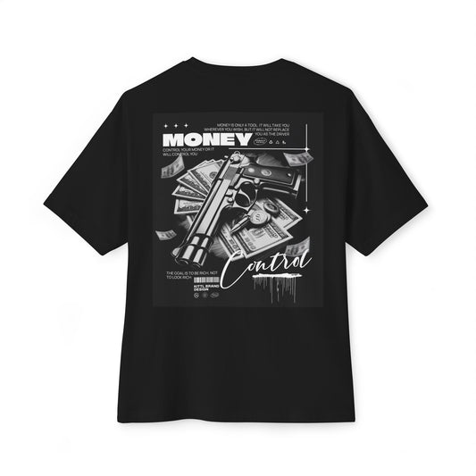 Money Control - Oversized Boxy Tee, Unisex T-Shirt, Graphic Design Shirt, Hip Hop Style Apparel