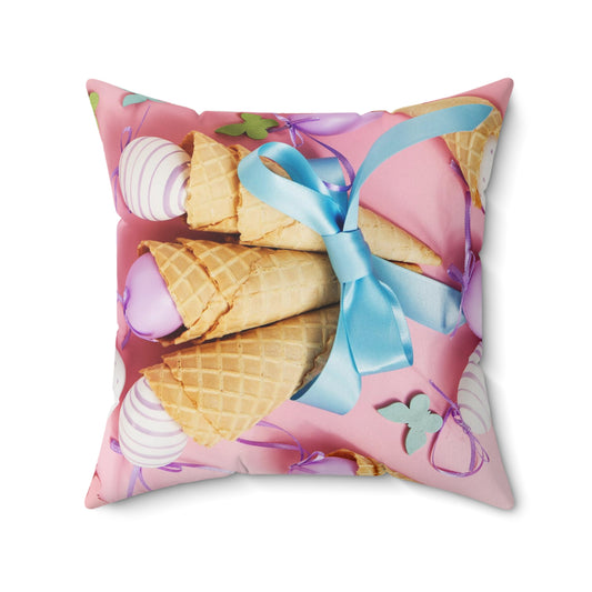 Almohada cuadrada de poliéster hilado - Cindy Berry en Pascua
