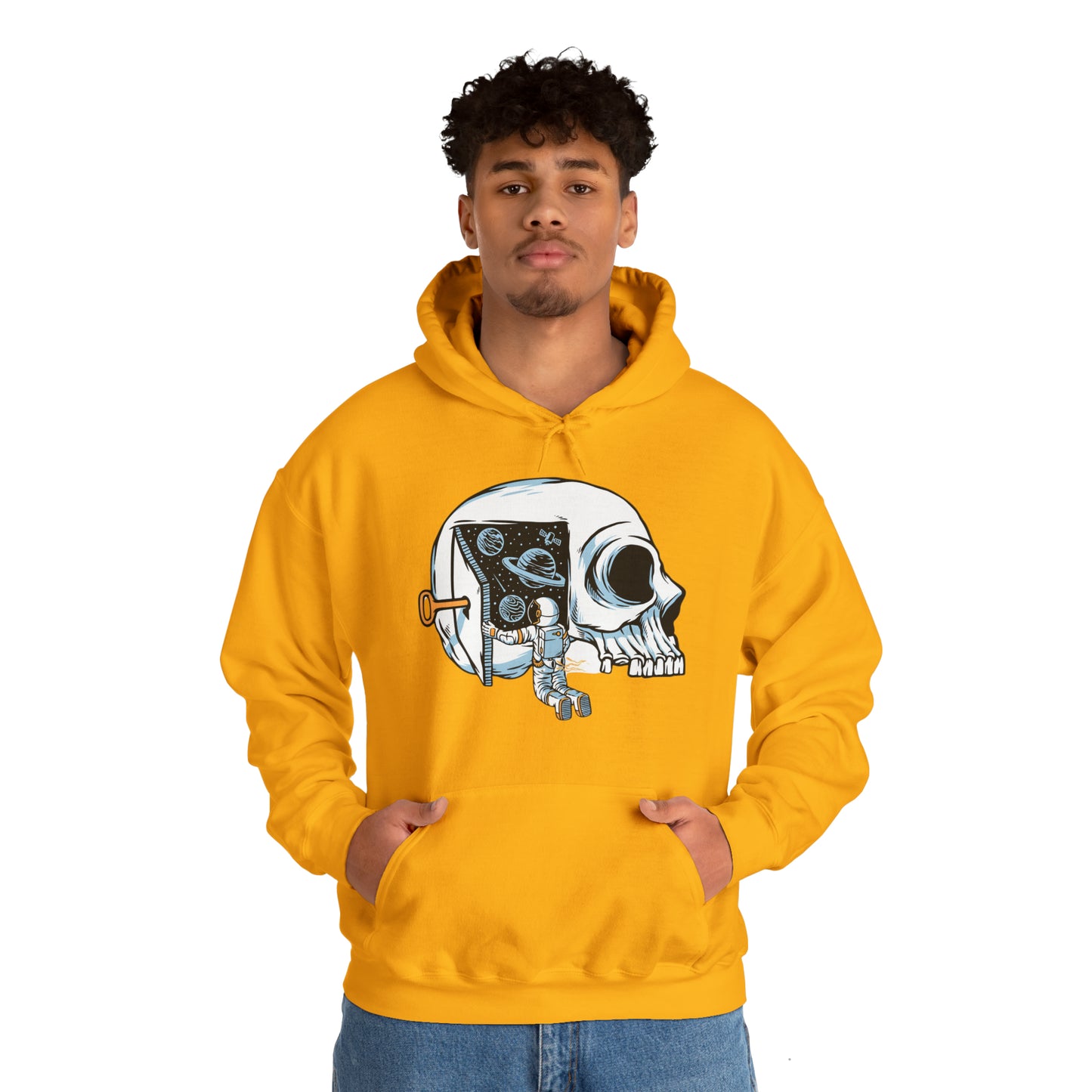 Sudadera con capucha unisex Heavy Blend™ - Los astronautas piensan en abrir las puertas del universo