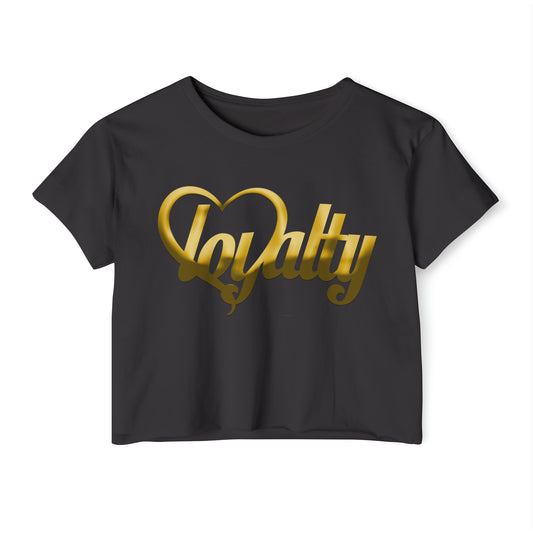 Women's Festival Crop Top - Gold Heart Of Loyalty