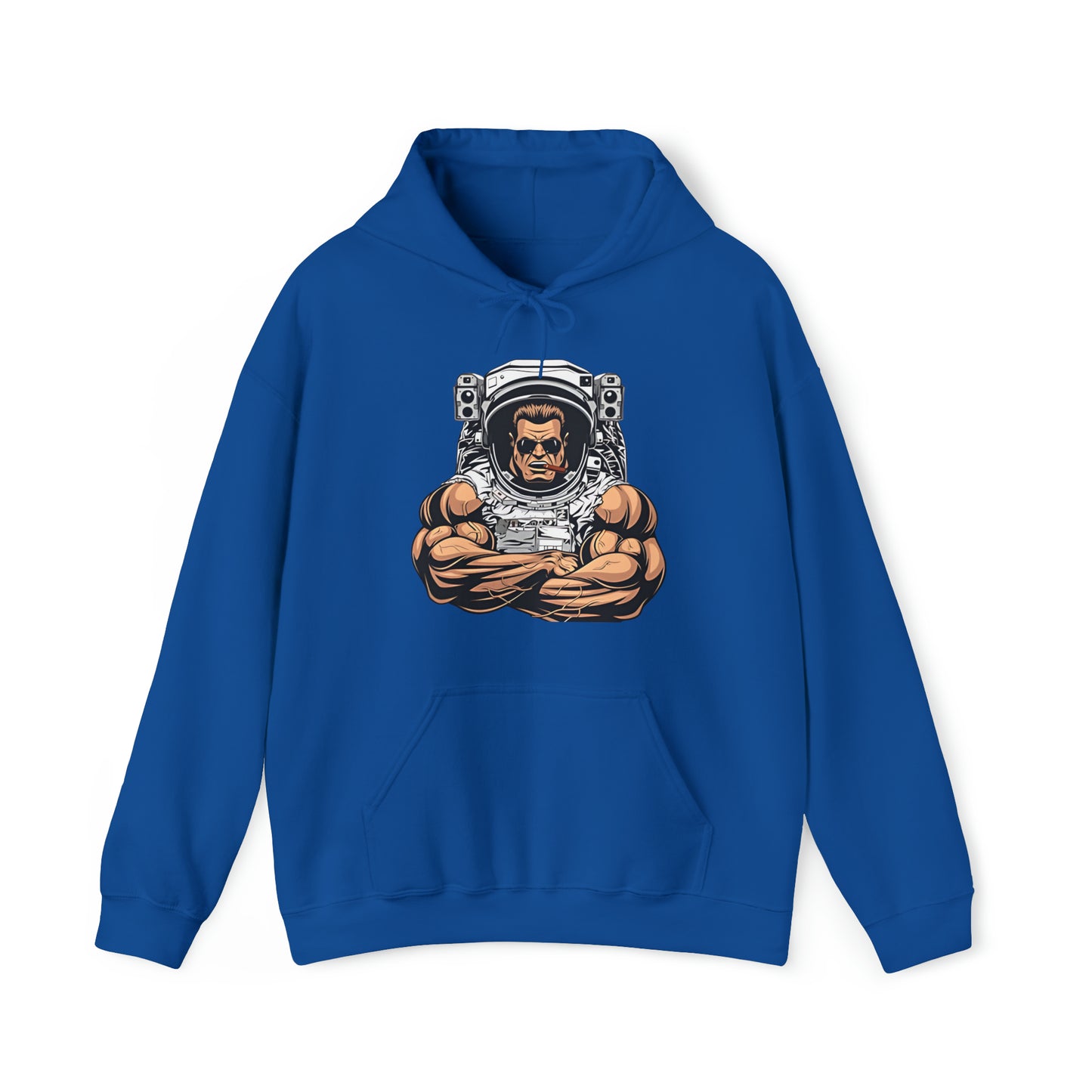 Sudadera con capucha unisex Heavy Blend™ - Culturista con traje de astronauta