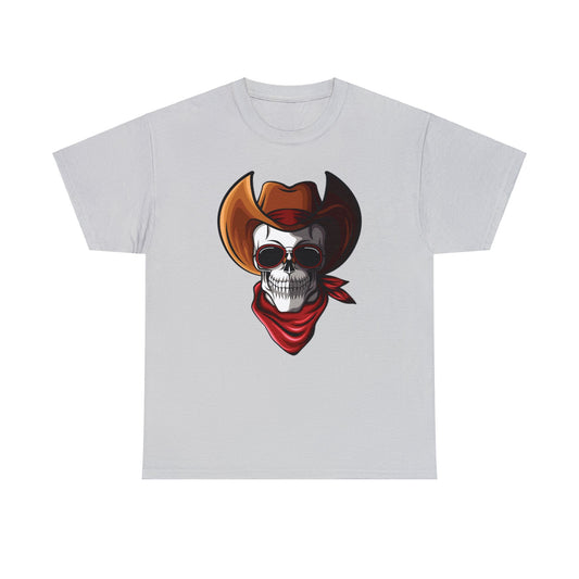 Camiseta unisex de algodón pesado - Skull Cowboy