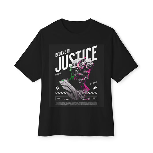 Believe in Justice - Graphic Oversized Tee, Unisex Streetwear