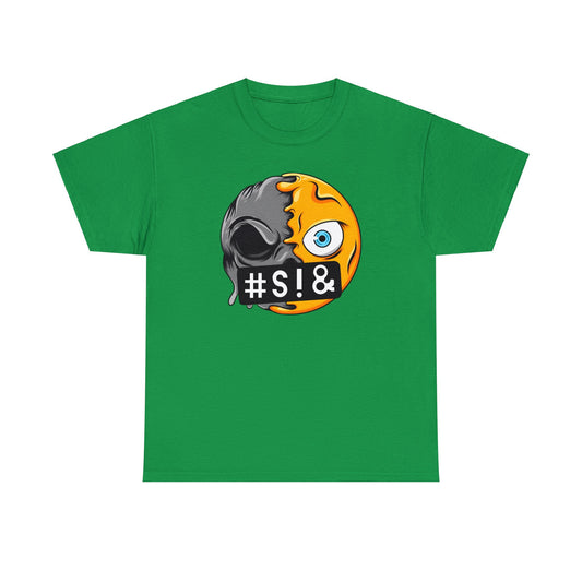 Camiseta unisex de algodón pesado - Expresión confusa con cara enojada