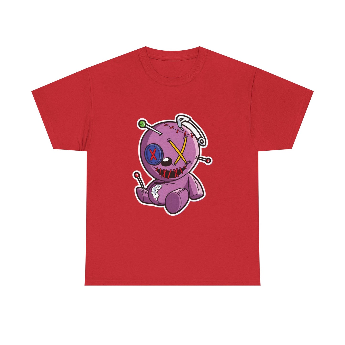 Camiseta unisex de algodón pesado - Alfileres y parches de muñeca vudú