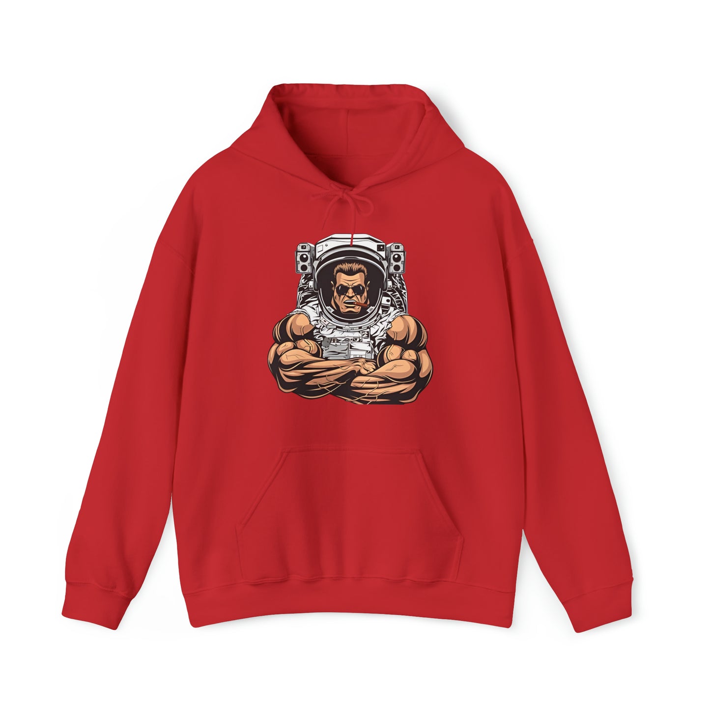 Sudadera con capucha unisex Heavy Blend™ - Culturista con traje de astronauta