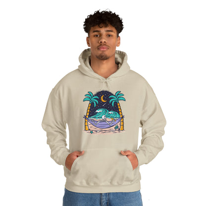 Sudadera con capucha unisex Heavy Blend™ - Calavera tomando tiempo para relajarse