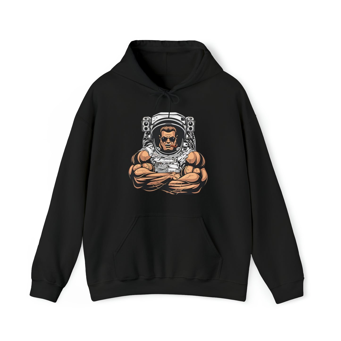 Sudadera con capucha unisex Heavy Blend™ - Culturista con traje de astronauta
