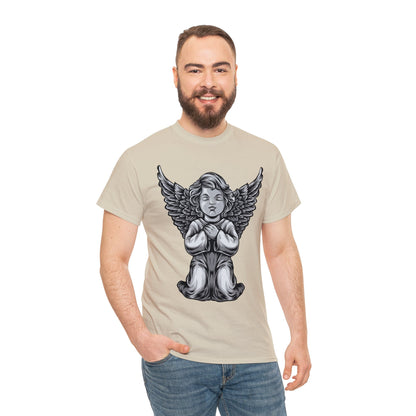 Camiseta unisex de algodón pesado - Estatua del ángel bebé