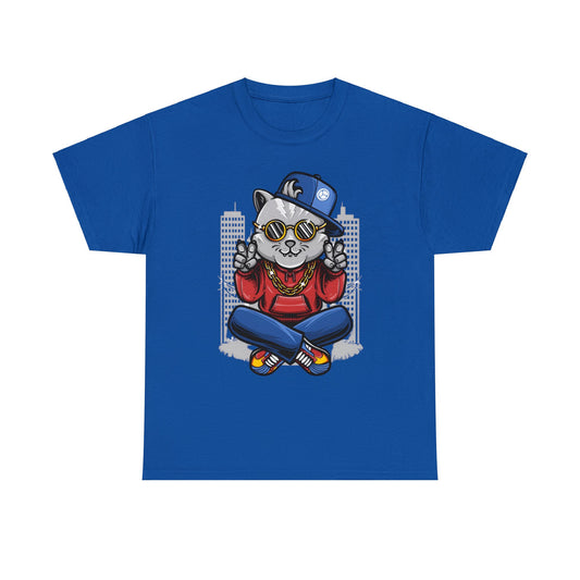 Camiseta unisex de algodón pesado - Gangsta Cat