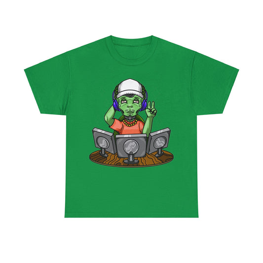 Camiseta unisex de algodón pesado - Programador alienígena verde