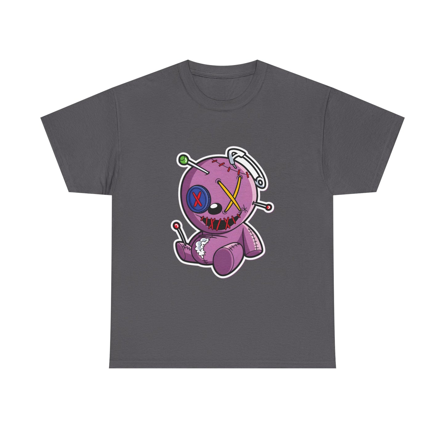 Camiseta unisex de algodón pesado - Alfileres y parches de muñeca vudú