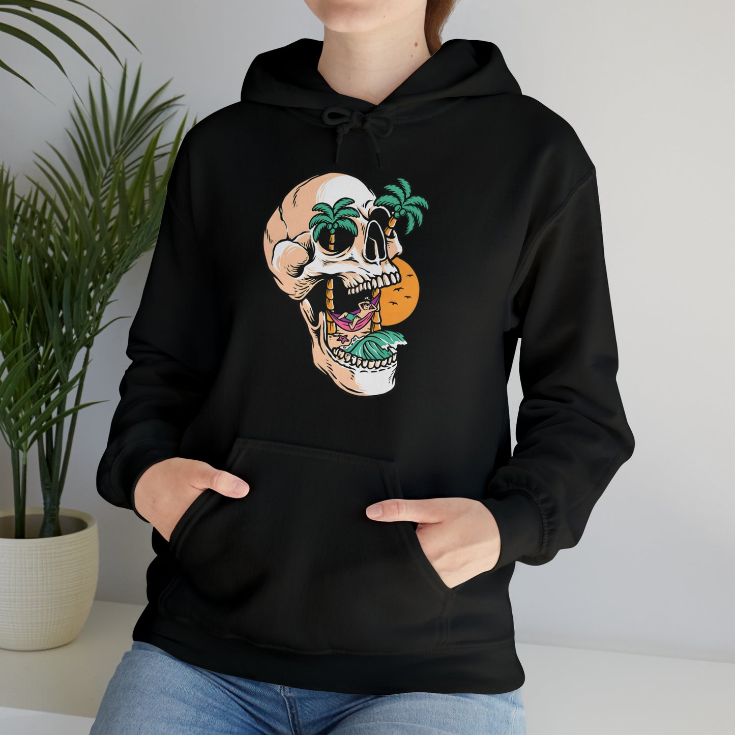 Sudadera con capucha unisex Heavy Blend™ - Skull Island Beach