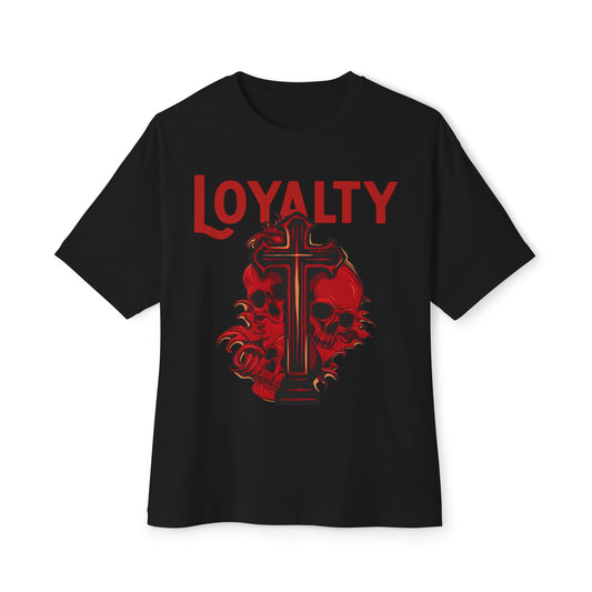 Gothic-coat-arms-with-skull-Loyalty Graphic -  Unisex Oversized Boxy Tee