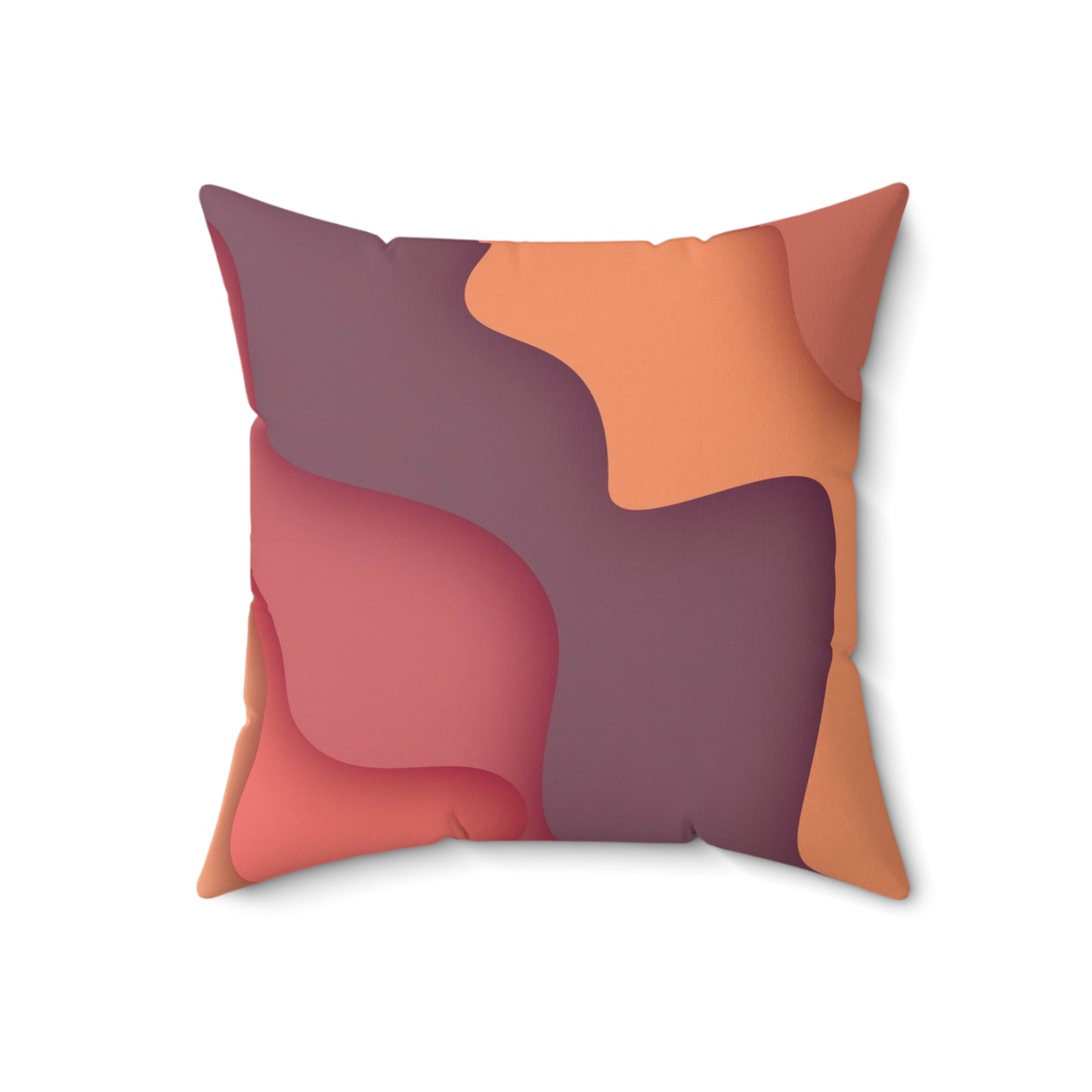 Almohada cuadrada de poliéster hilado - Derrame de color de onda abstracta